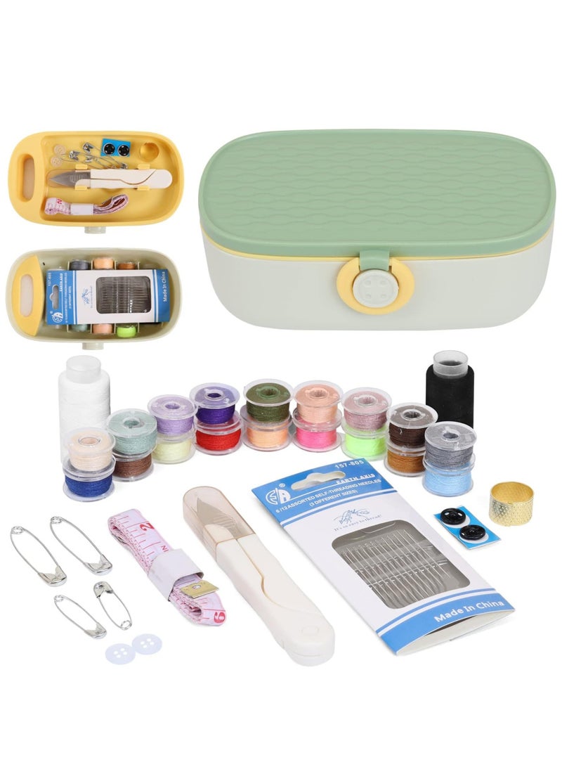 Sewing Project Kit, Portable Family Sewing Supplies Repair Kit, Premium Traveler Sewing Kit Sewing Thread Accessories DIY Sewing Supplies Organizer Plastic Sewing Box Needle  - Image 1