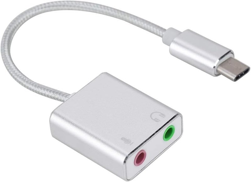 VIBOTON External Sound Card, Aluminum Alloy Type C External Stereo Sound Audio Adapter 3.5mm for Mobile Phone Computer Single Hole for Singing Recording Live Broadcast (Multicolor) - Image 1