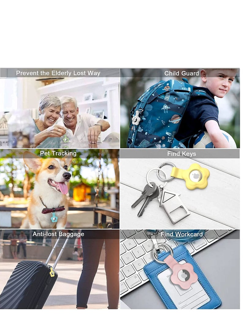 SYOSI - Airtag Case for Apple AirTag for Keychain AirTags Case with Anti Lost Key Ring Protective for AirTag Holder Case Cover Items for Pets Keys Backpacks 5 Pack Multiple Colours - Image 1