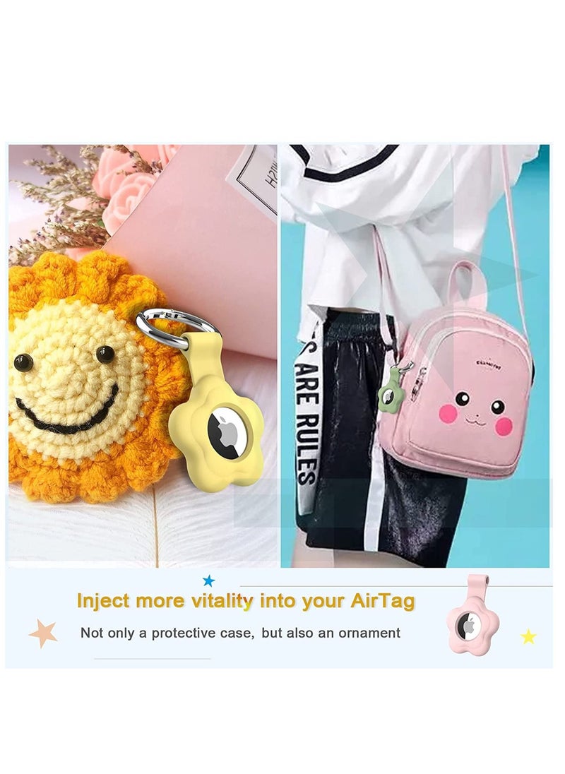 SYOSI - Airtag Case for Apple AirTag for Keychain AirTags Case with Anti Lost Key Ring Protective for AirTag Holder Case Cover Items for Pets Keys Backpacks 5 Pack Multiple Colours - Image 1