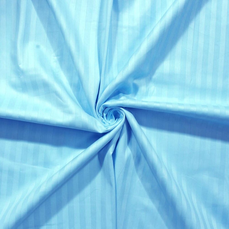 Roman ملاءة سرير ساتان مخططة مرنة مفصلة لسرير مفرد (36x78x8 بوصة) مع غطاء وسادة واحد للمنزل - الفنادق - بيت الضيافة - أكوا - Image 3