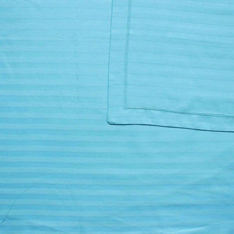 Roman ملاءة سرير ساتان مخططة مرنة مفصلة لسرير مفرد (36x78x8 بوصة) مع غطاء وسادة واحد للمنزل - الفنادق - بيت الضيافة - أكوا - Image 4