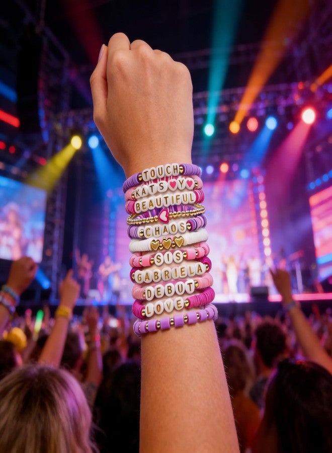 Teemotutu Friendship Bracelets Set - 11PCS Stackable Beaded Bracelets, Fan Merchandise for Concerts & Gifts (02 pink) - Image 2