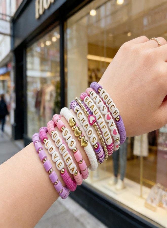 Teemotutu Friendship Bracelets Set - 11PCS Stackable Beaded Bracelets, Fan Merchandise for Concerts & Gifts (02 pink) - Image 4