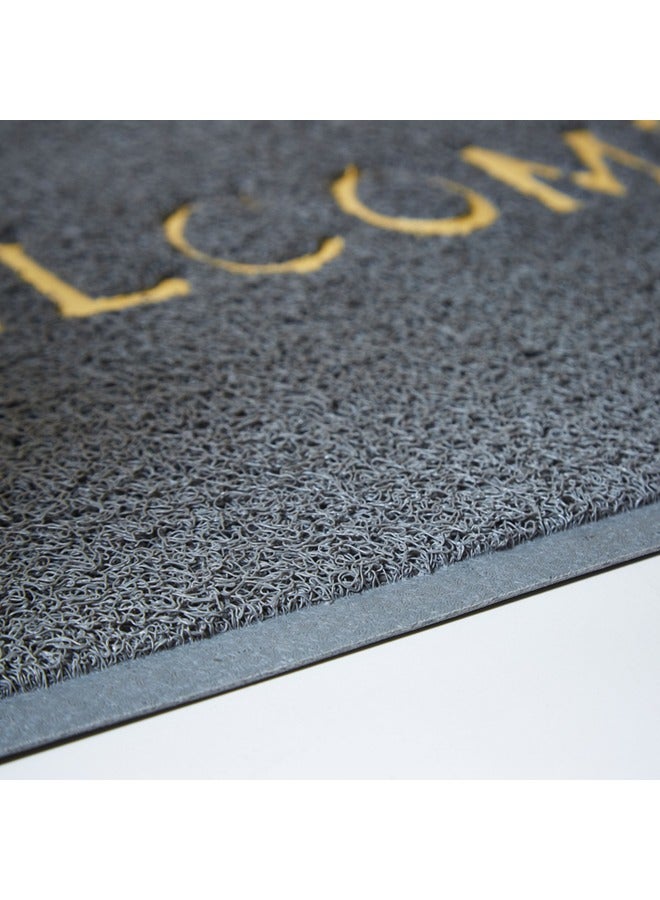 Durable Embossed Welcome Door Mat Low Profile Floor Mat Front Doormat Indoor Outdoor Doormat Non Slip Rugs for Entryway Grey - Image 3