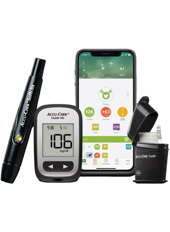 أكيو تشك طقم قياس السكر Accu-Chek Guide Me® مع 50 شريط اختبار و10 إبر لقياس سكر الدم - قد يختلف التصميم - Image 3