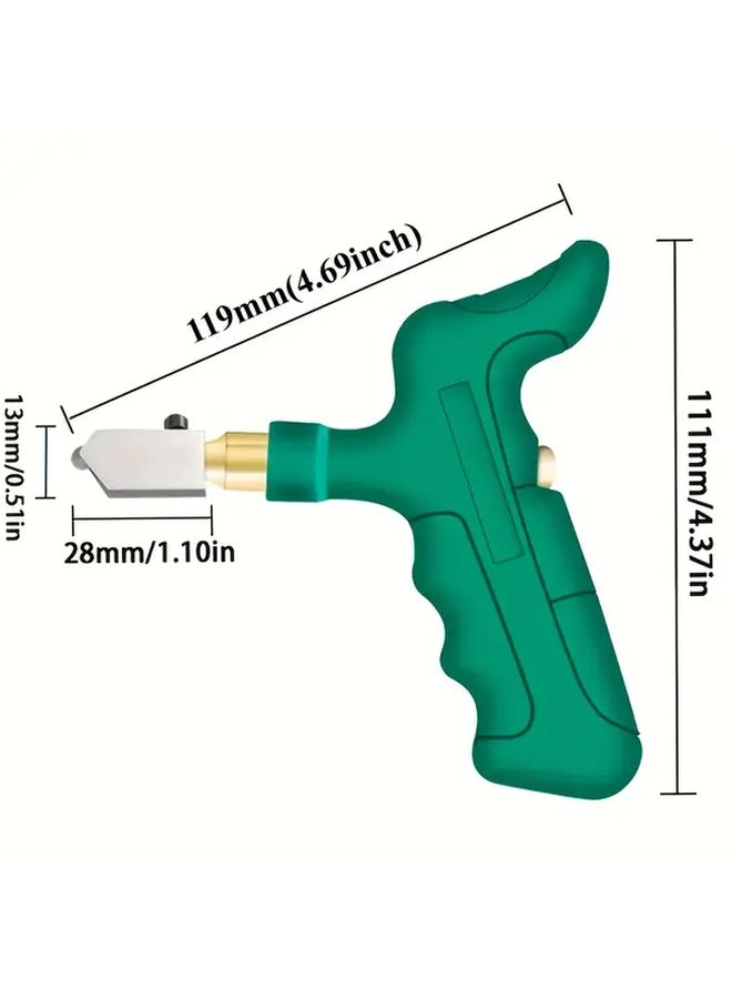 Green Diamond Tipped Glass Tool Kit 8pcs Ergonomic Portable Hand Tools for Tile Cutting Stained Glass Design - Image 2