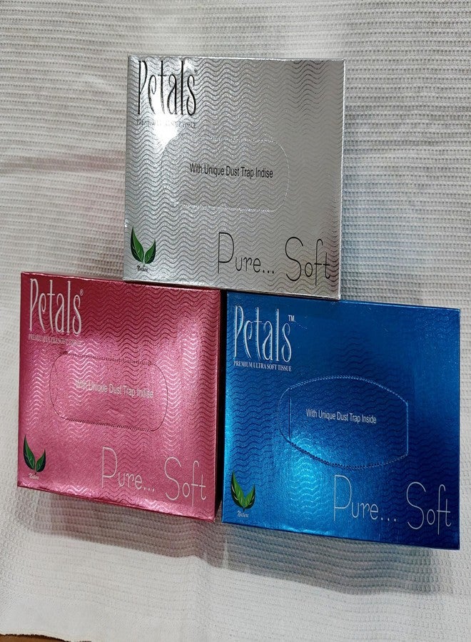 PETALS Premium Ultra Soft Facial Tissues - 2 Ply, 200 Sheets per Box (100 Pulls), Pack of 3 | Ultra Soft & Gentle - Image 4