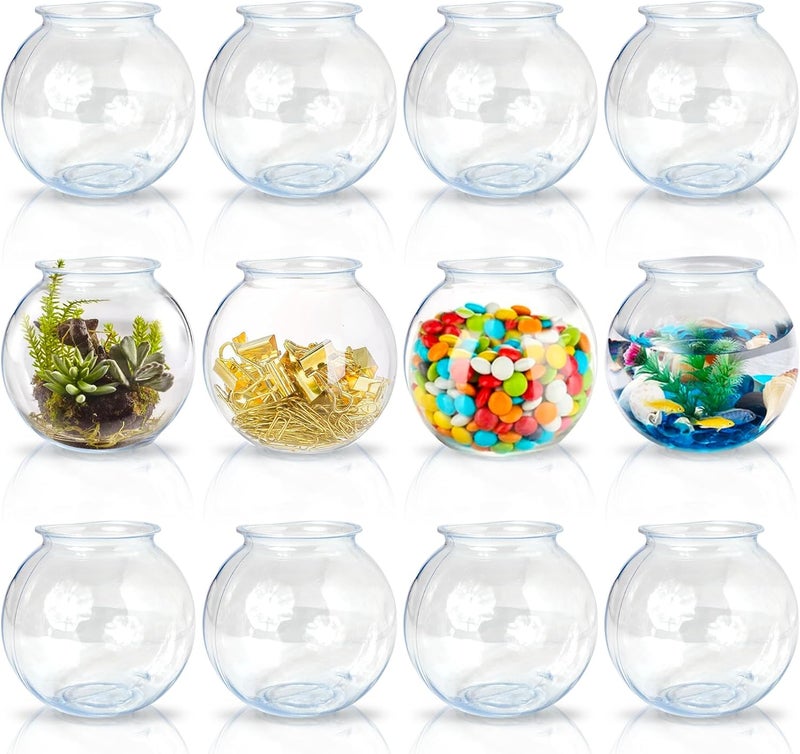 Sterline Plastic Ivy Bowls  12 Pack  16 Oz  Fish Bowl for Drinks Home Dcor Unbreakable Centerpiece Carnival Game Accessory Candy Dishes Ornament Holder Party Supplies Sweet Treats - Image 1