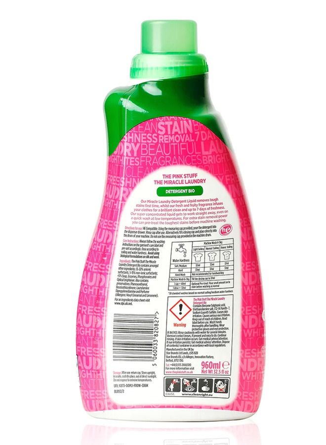 THE PINK STUFF The Miracle Laundry Detergent Bio Liquid 960ml - Image 4