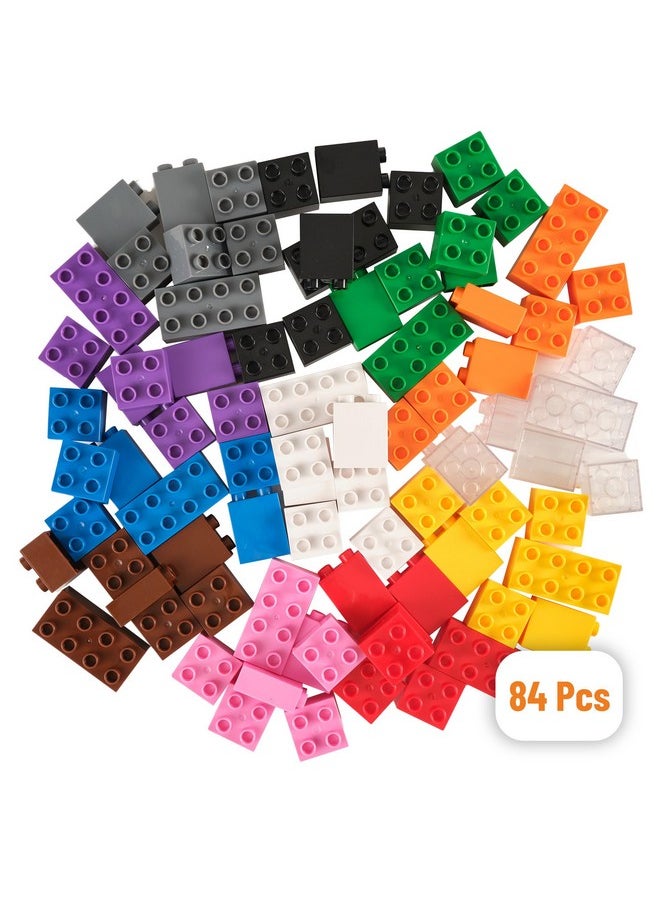 Strictly Briks Strictly Briks Compatible with Lego Duplo Toy Large Building Blocks for Kids and Toddlers, Big Bricks Gift Set for Ages 3 and Up, 100% Compatible with All Major Brands, Rainbow Colors, 84 Pieces  - Image 1