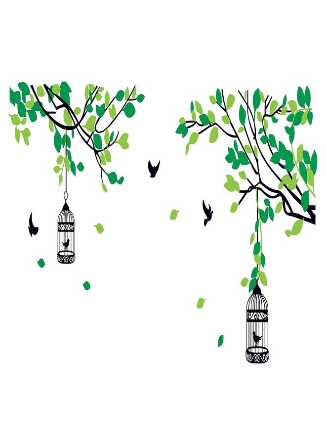 DeStudio 'Leaf Vines with Cage' Wall Sticker (PVC Vinyl, 120 cm x 110 cm) - Image 1