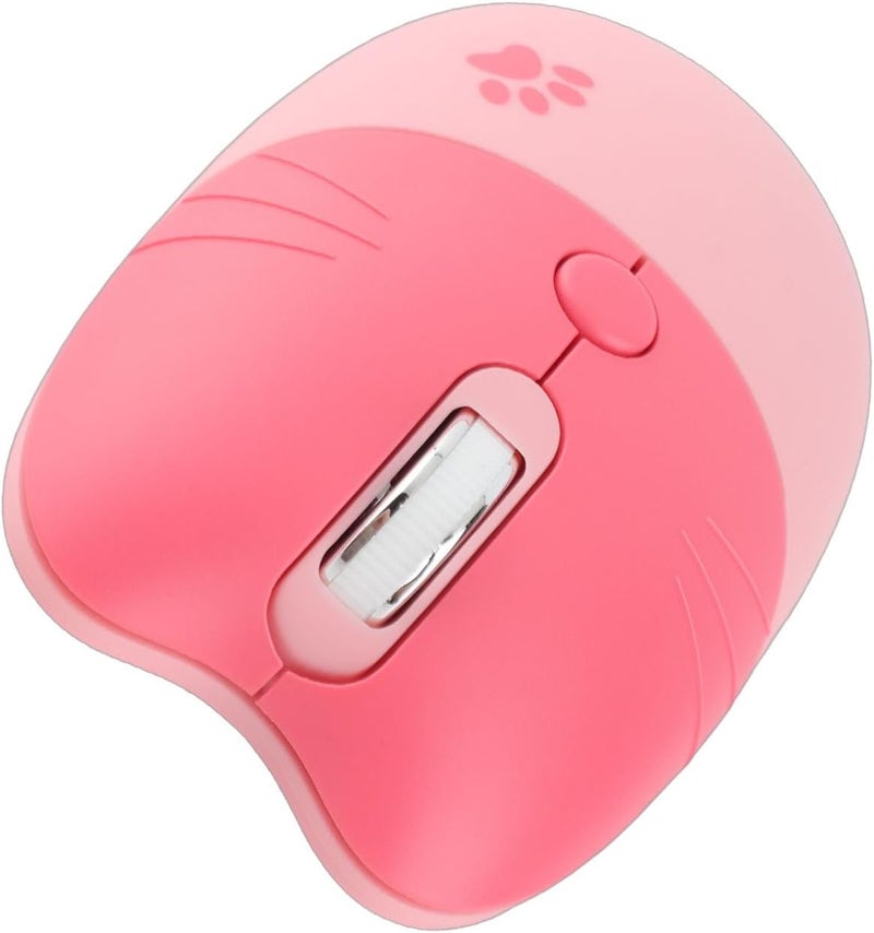 Silent Cute Mouse, Unique Cat Shape Design 2.4G Wireless Mouse with 3 Levels DPI for Women and Children, Small Portable for Laptop, PC, with 10m Operating Distance (Pink) - Image 5