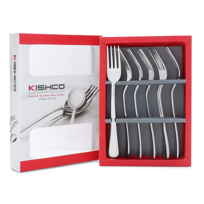 Kishco Stainless Steel Viva Dessert Fork 3 MM Pack of 6 - Image 1