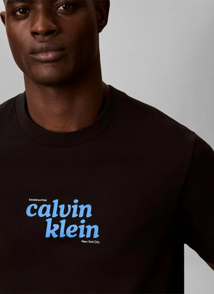 Calvin Klein Jeans Black Relaxed Logo T-shirt for Men | Best Price UAE