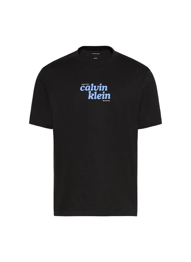 Calvin Klein Jeans Black Relaxed Logo T-shirt for Men | Best Price UAE