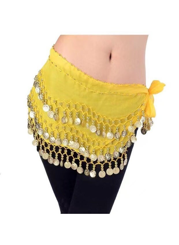 Generic Belly Dance Adult Waist Chain Chiffon Square Dance Accessory Red  - Image 2