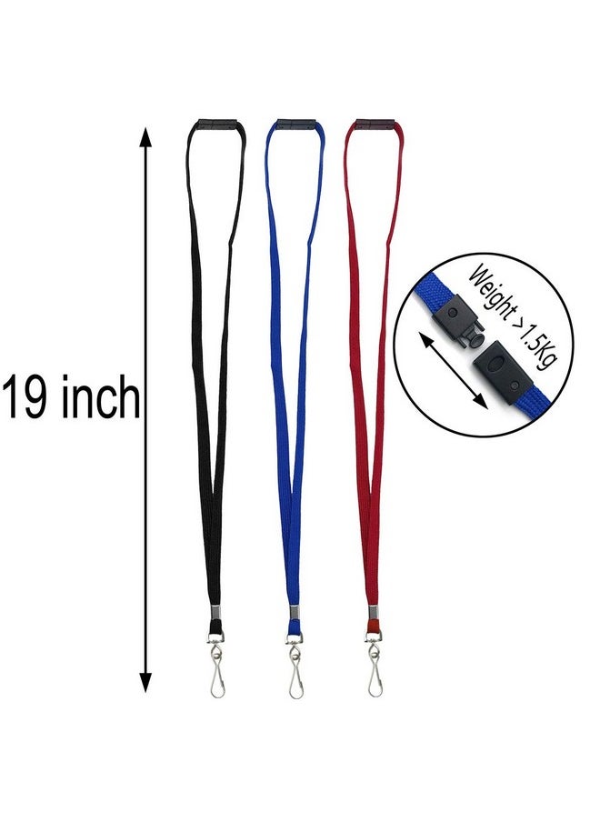 Bird Fiy - Lanyards Safety Black Lanyards Neck Flat Premium Breakaway Badge Lanyard With Jhook For Id Nametag Badge Holder (Black 50 Pcs) - Image 1
