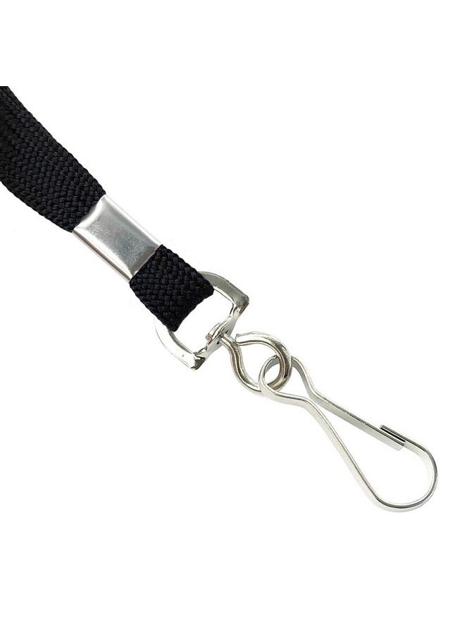 Bird Fiy - Lanyards Safety Black Lanyards Neck Flat Premium Breakaway Badge Lanyard With Jhook For Id Nametag Badge Holder (Black 50 Pcs) - Image 1