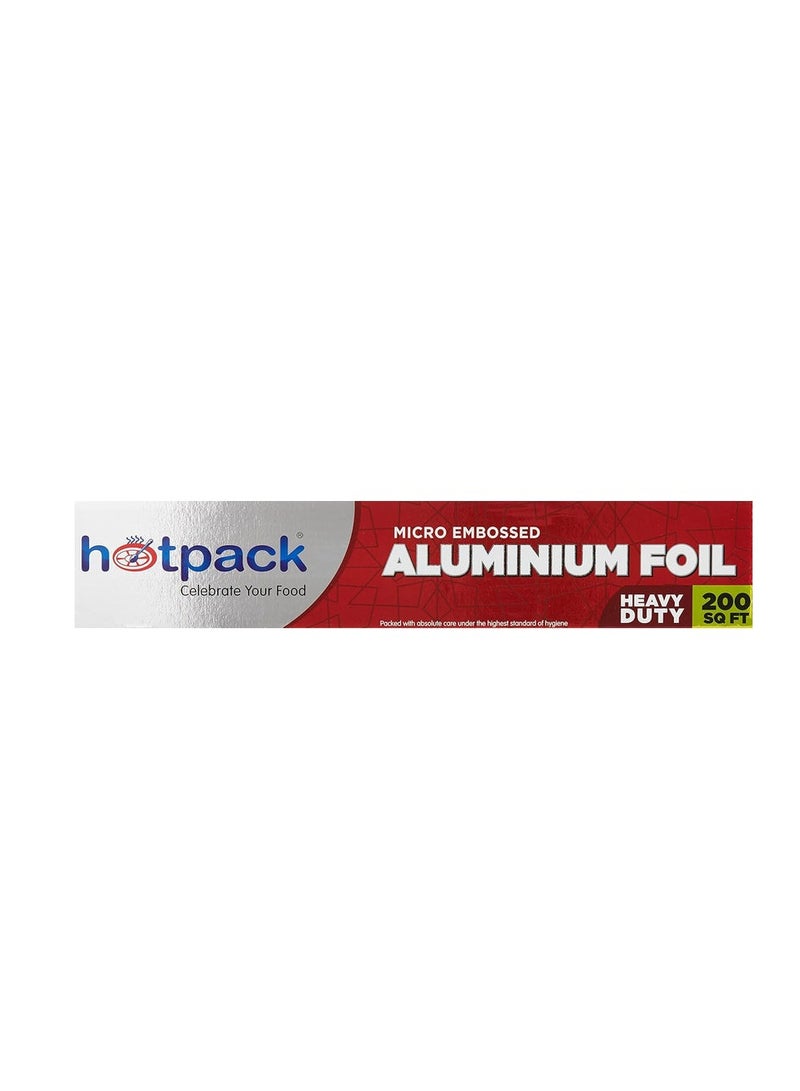 Hotpack Micro Embossed Heavy Duty Aluminium Foil 62m*30cm, 200sq.ft, Cooking-Storing-Wrapping - Image 1