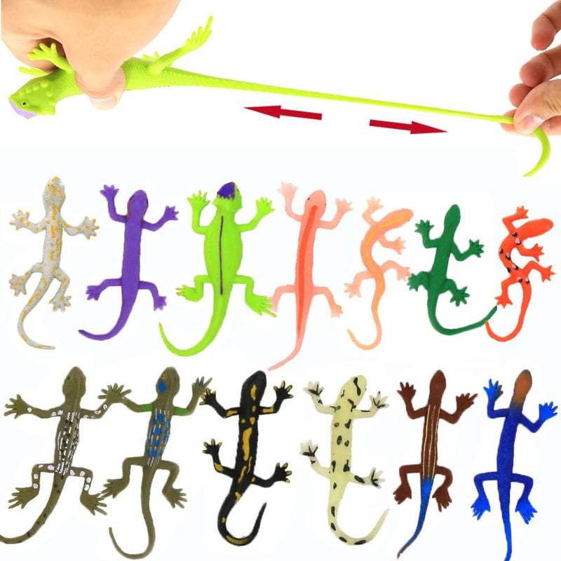 Yeonhatoys 8 PCS Mini Lizards Toys for Kid Realistic Rubber Lizard Set Super Stretches Material TPR with Bag Lizard Figure Bathtub Toy Iguana Chameleon Dragon - Image 4