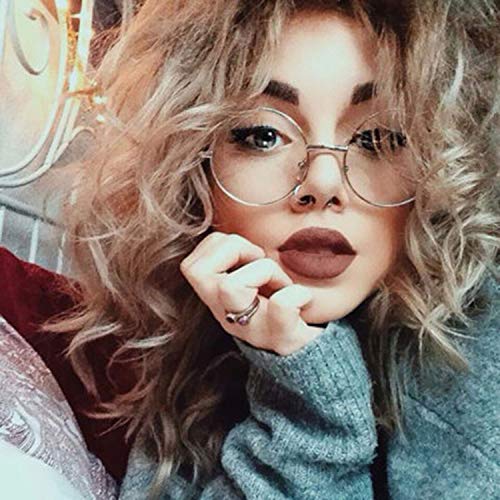 EYLRIM Round Blue Light Blocking Glasses for Women Men Circle Clear Lens Metal Frame Eyeglasses Non Prescription(A1 Gold) - Image 2