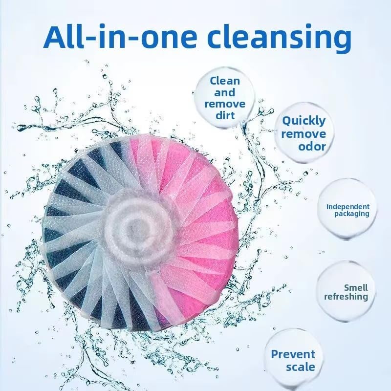 Hakily Automatic, Automatic toilet bowl cleaner- Two-color Toilet cleaning tablet Pink | Blue, flush tank cleaner tablet | Blue Deep Clean Bubbles And pink Rose fragrance, toilet cleaner tablet (PACK OF 10) - Image 3