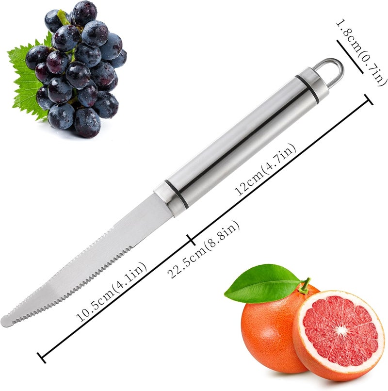 COKUMA 2PCS Grapefruit Knife, Curved Serrated Grapefruit Knife, Stainless Steel Kiwi Knife, Great for Grapefruit, Orange, Lemon, Kiwi, Easy to Hang, Dishwasher Safe - Image 2