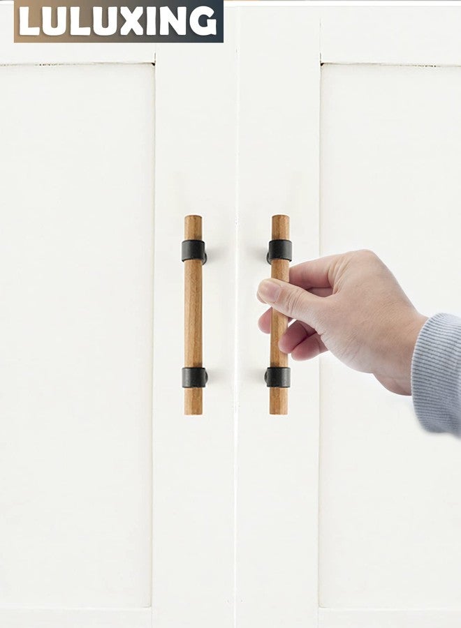 luluxing 6Pcs Wood Cabinet Handles and Pulls 4.4 Inch Double Hole Distance Handles,Modern Kitchen T Bar Dresser Handle Hardware for Kitchen Wardrobe Drawer - Image 4