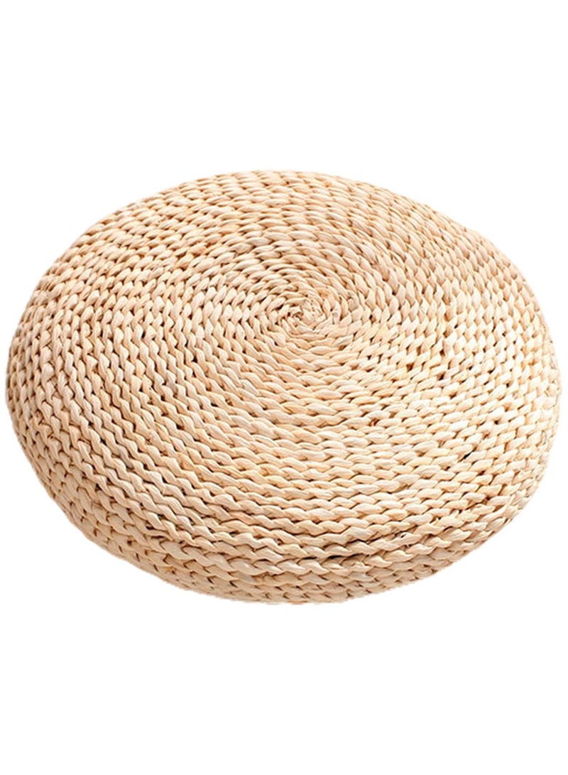 LINGWEI Sitting Cushion Round Straw Weave Handmade Floor Pouf Soft Widely Applied Flexible 45x45cm  - Image 1
