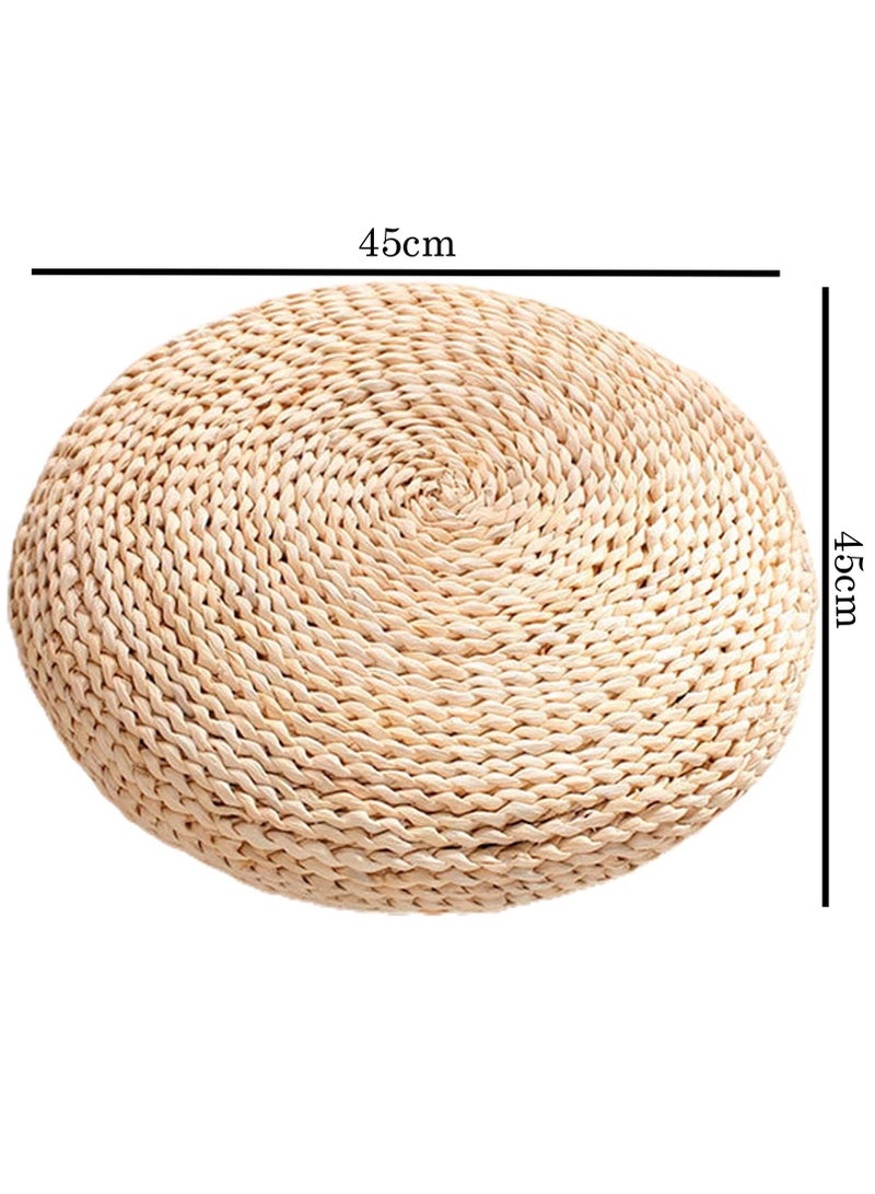 LINGWEI Sitting Cushion Round Straw Weave Handmade Floor Pouf Soft Widely Applied Flexible 45x45cm  - Image 4