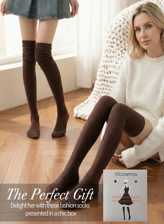 TOCONFFON Women Knit Long Over the Knee Socks,Slouch Top Fashion Thigh Boot Socks - Image 3