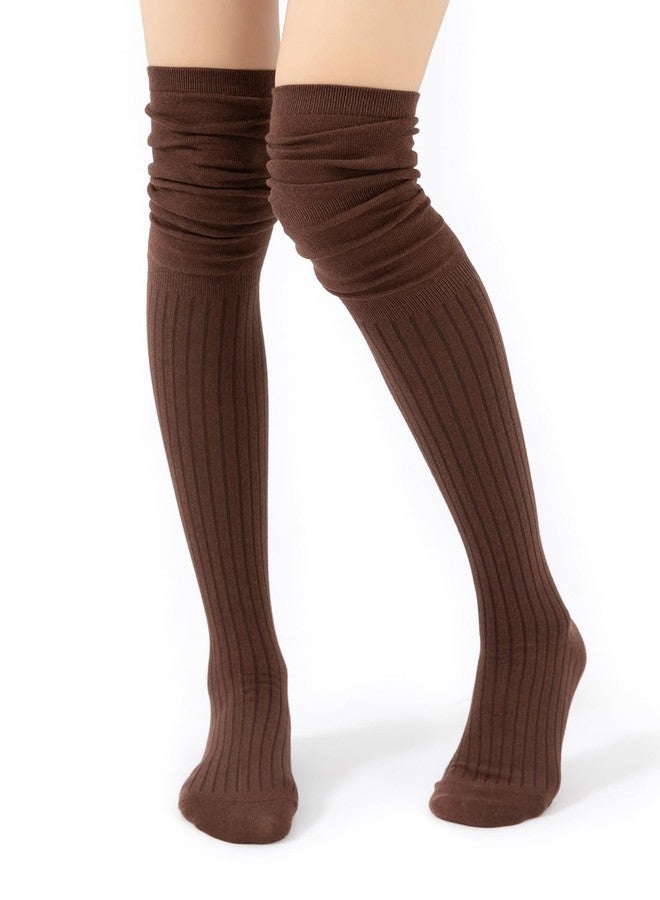 TOCONFFON Women Knit Long Over the Knee Socks,Slouch Top Fashion Thigh Boot Socks - Image 1