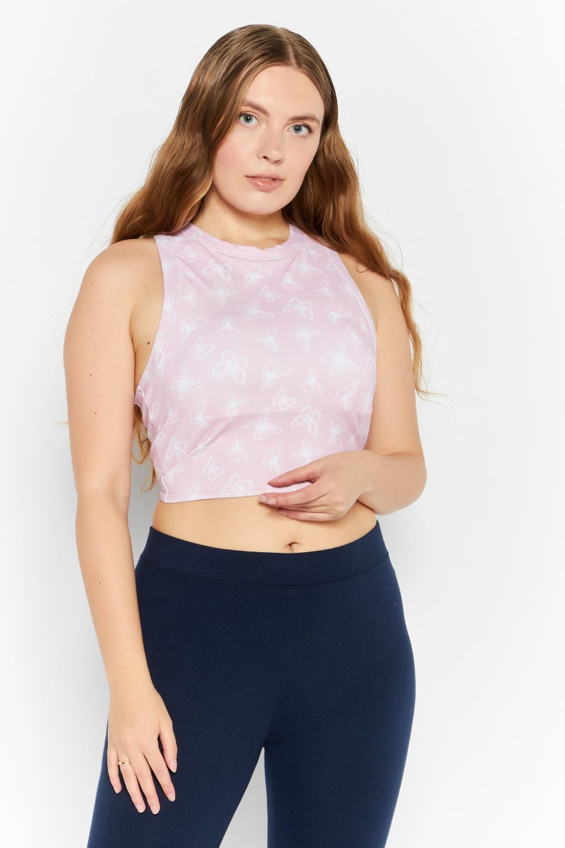 Dippin' Daisy's Women Crew Neck Sleeveless Printed Tank Top, Pink - Image 1