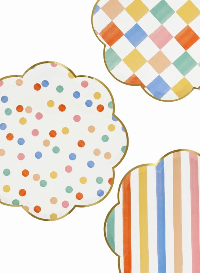 Meri Meri Colourful Pattern Dinner Plates