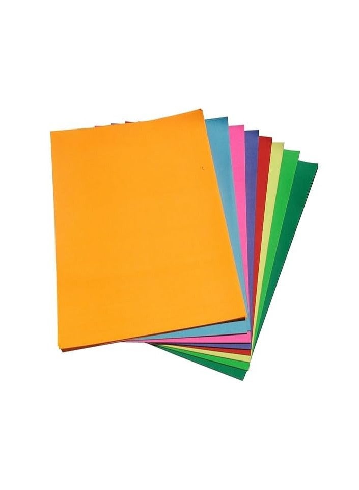 Multicolor Paper Bundle A4 100 Sheets 10 Different Color each 10 Sheets Mix color paper pack