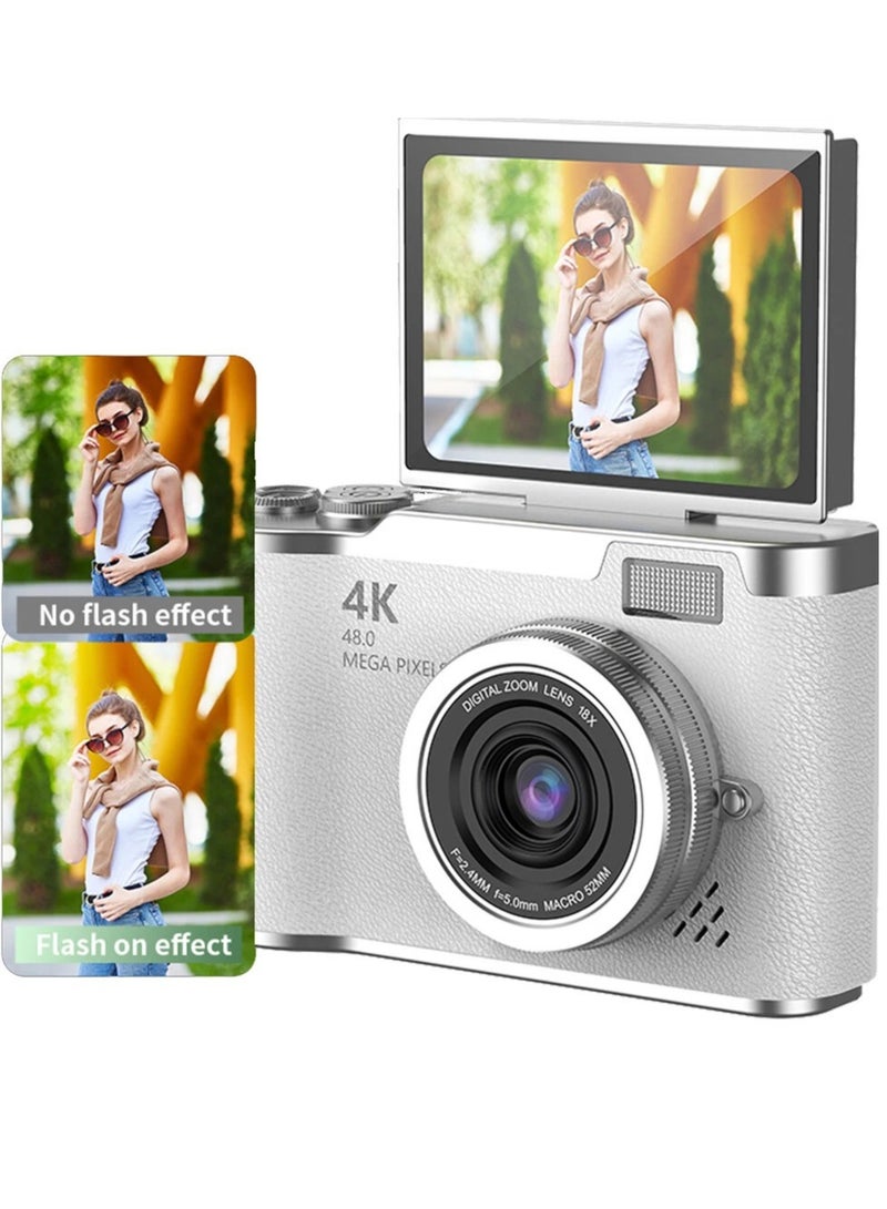 4K Digital Camera 48MP Vintage Camera 8X Zoom 180 Flip Screen - Image 4