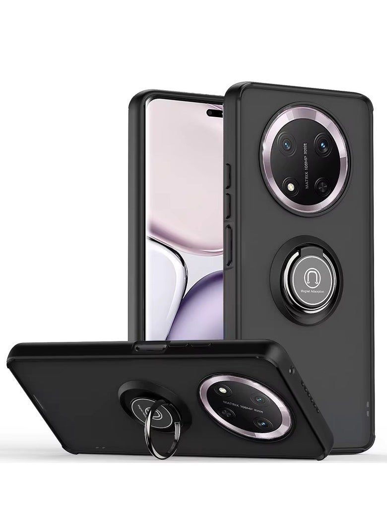 Case For Honor X9C 5G Rotational Metal Ring Grip Kickstand Cover Magnetic Car Mount Holder Case Shockproof Anti Fingerprint Case for Honor X9C 5G  - Image 1