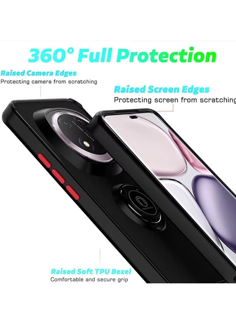 Case For Honor X9C 5G Rotational Metal Ring Grip Kickstand Cover Magnetic Car Mount Holder Case Shockproof Anti Fingerprint Case for Honor X9C 5G  - Image 5
