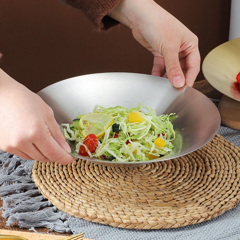 Stainless for Eating Stainless Steel Dish Round Dish Plate Cuisine Storage Plate - Image 3