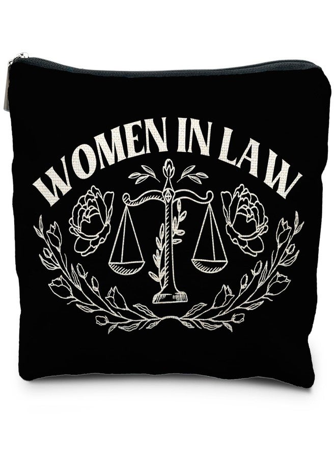 RYYCDOI Lawyer Gifts for Women - Law Graduation & Future Lawyer Gift, Women in Law Cosmetic Bag - Black Makeup Pouch - Image 1