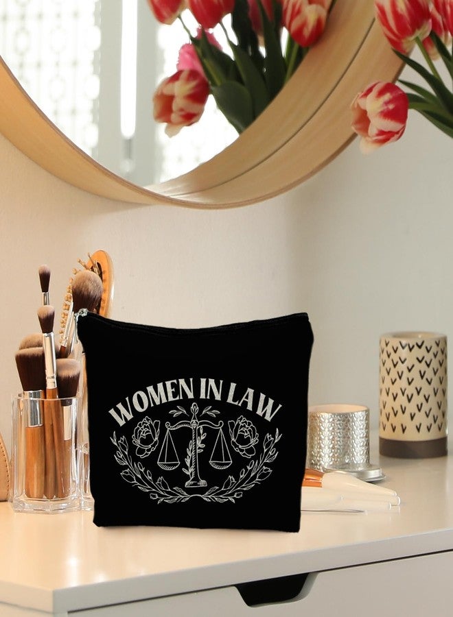 RYYCDOI Lawyer Gifts for Women - Law Graduation & Future Lawyer Gift, Women in Law Cosmetic Bag - Black Makeup Pouch - Image 2