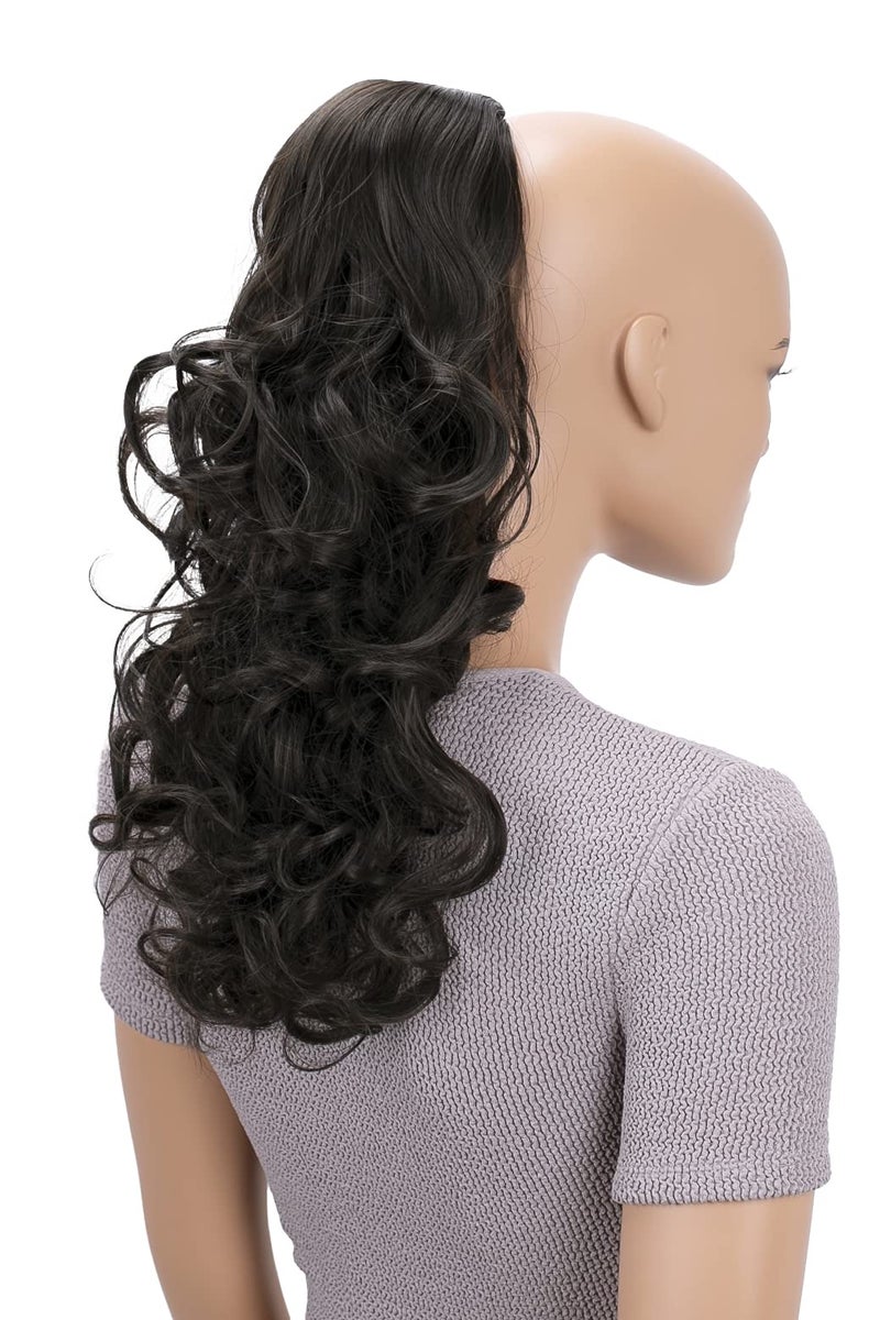CAISHA 22 Hair Piece Pony Tail Extension Draw String Voluminous Curly HeatResisting Brown PH11