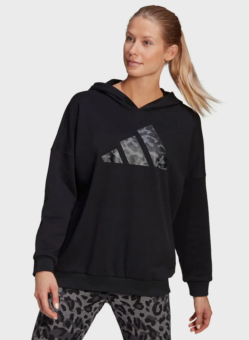 Adidas Leopard Oversized Hoodie