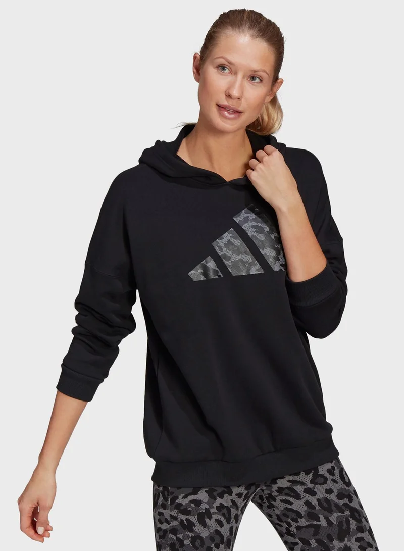 Adidas Leopard Oversized Hoodie