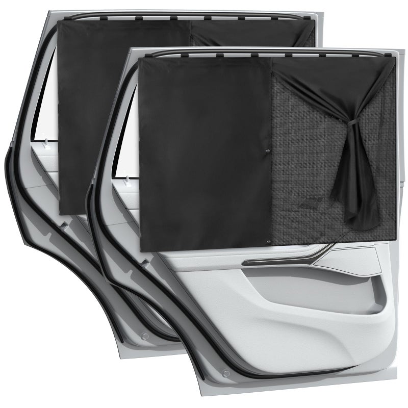 Car Window Shades with 8 Strong Magnets268x197 Dual Layer Car RearSide Window Sunshade for Baby  Full Blackout SemiTransparent 2in1 Universal Auto Sun Shade for Kid  Pet Protection 2 Pack