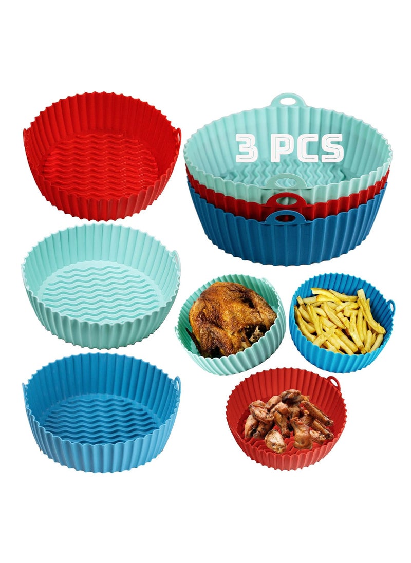 KITCHENOO 3PCS Silicone Air Fryer Tray  -Multicolor  - Image 1