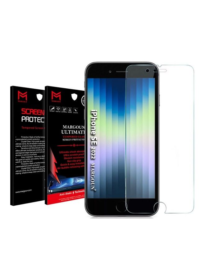 MARGOUN Apple iPhone SE 2022 (SE 3rd Generation) Premium Screen Protector Tempered Glass 4.7 inch Clear - Image 2