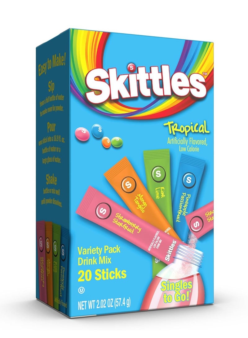 Skittles Singles to Go Drink Mix Tropical (20 sticks) - Image 1