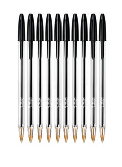 Bic 10-Piece Cristal Medium 1.0mm Tip Ballpoint Pen Black Ink  - Image 1